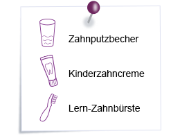 Was braucht man zum Zhne putzen?  Notizzettel